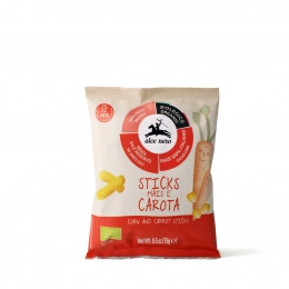 Chips bébé enfants au maïs et carotte 15g ALCENERO dès 12 mois