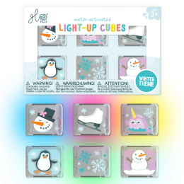 Cubes lumineux Winter – 6 cubes sensoriels pour le bain – Édition limitée Noel – Glo Pals