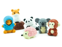 Set de gommes Les animaux de la forêt Iwako