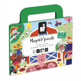 Magnéti’Puzzle Ferme 24 pièces – Puzzle magnétique nomade dès 3 ans – Janod