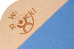 WeRock Board Planche d'équilibre en bois avec rebord Feutre Okotex Bleu clair