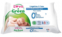 Lingettes Hypoallergéniques à l'eau Love and green
