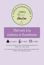 Tealou - thé vert - violette et framboise