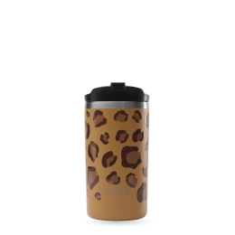Qwetch Travel mug isotherme Leopard camel 350ml