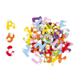 Lettres magnétiques multicolores 52 magnets Janod
