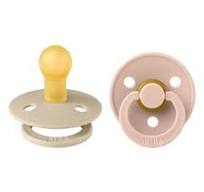Lot de 2 tétines BIBS T2 Vanilla/blush