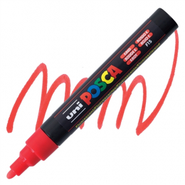 Marqueur PC5M pointe moyenne 1,8-2,5 mm Rouge fluo POSCA