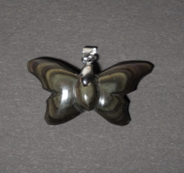 Pendentif papillon obsidienne oeil céleste