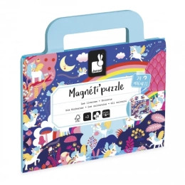 Magnéti’Puzzle Licornes 24 pièces – Puzzle magnétique nomade dès 3 ans – Janod