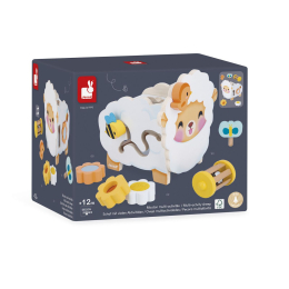 Mouton multi-activités en bois – jouet d’éveil dès 12 mois Janod