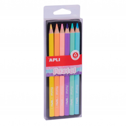 Lot de 6 Crayons jumbo aux couleurs pastel Apli