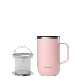 Qwetch Mug tisanière isotherme matt rose 470ml
