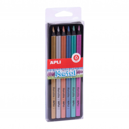 Lot de 6 Crayons jumbo métallisés Apli