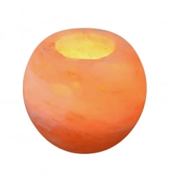 Bougeoir Sel de l'Himalaya – Support Bougie en Sel Himalaya Sphère 900g - Porte-Bougie Matière Naturelle de Qualité Fait Main