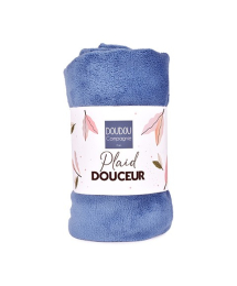 Plaid douceur 70*100 cm - Bleu  Doudou et Compagnie