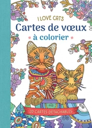 Cartes de voeux à colorier I love Cats Chantecler