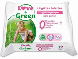 Lingettes Hypoallergéniques Love and green