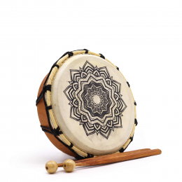 Tambour Chamanique Mandala avec Baguettes - 20 cm