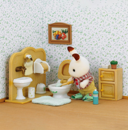 Le fils Lapin Chocolat et les toilettes Sylvanian