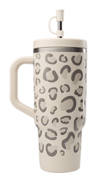 Qwetch Travel cup isotherme inox leopard sable 900ml