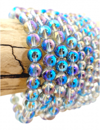 Bracelet aqua aura perles A 8mm