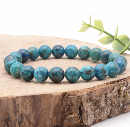 Bracelet boule 8mm CHRYSOCOLLE PÉROU AAA - CAN