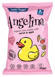 Angelina chips de maïs carotte  pomme  30 g bio Little Angel