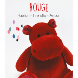 Peluche Hippopotame HIP'KISS Rouge- 40 cm Histoire D'ours